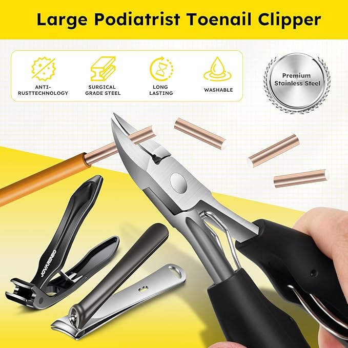 Nail Clippers for Seniors, Heavy Duty Ingrown Toenail Clippers with Long Handle，Angled Head Large Toe Nail Clippers and Slanted Nail Cutter for Thick Nail for Men Women Pregnant Elderly 6Pcs