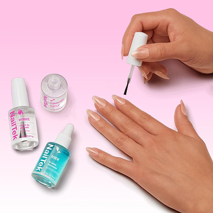 Nail Tek Therapy Kit – Nail Repair for Damaged Nails, Hydrate, Renew & Strengthen Nails Treatment, Made in USA, 0.5 fl oz each