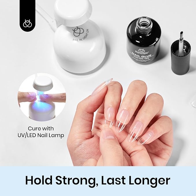 Beetles 15ml Gel Nail Glue 9 in 1 for Acrylic Nails Tips and Clear Press on Nails, Long Lasting Extension Glue, Base Coat, Blooming Art Gel, Fall Halloween Nails, U V Light Cured