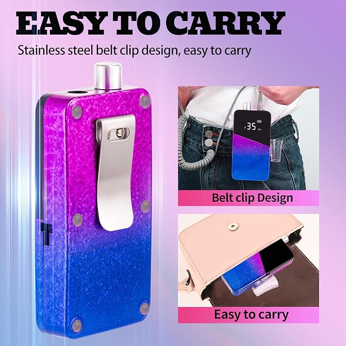 Electric Nail Drill Machine 35000RPM Professional Portable Nail File Cordless Rechargeable Nail Efile for Acrylic Gel Nails Manicure Pedicure Polishing Shape Tools for Salon Home Use Nail Drill(Blue)