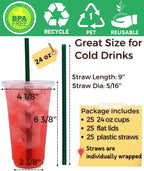 Aatriet 24 oz Clear Plastic Cups - Image 2