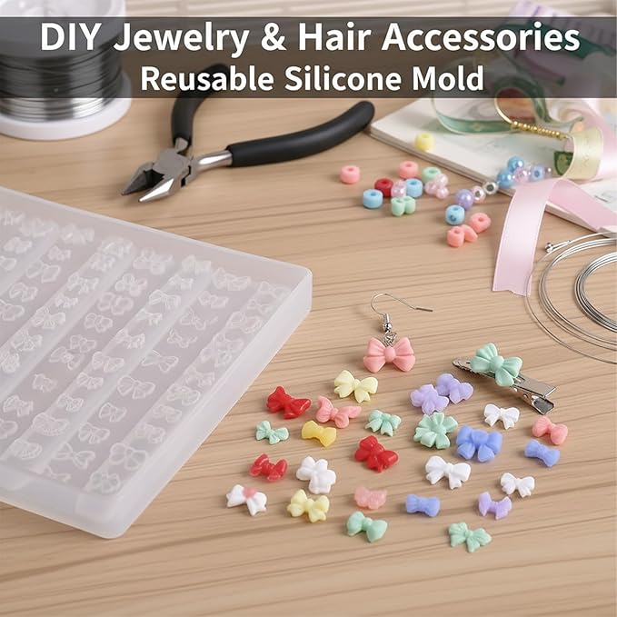 1 Pcs Bow Silicone Nail Art Molds for Women Resin Nail Design