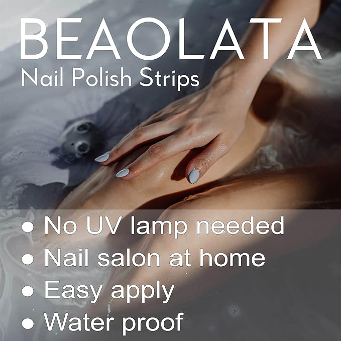 Nail Polish Strips, 32PCS Salon Quality Wraps, Long Lasting Gel Nail Stickers for Women Easy Apply& Remove (Bronze Glow)