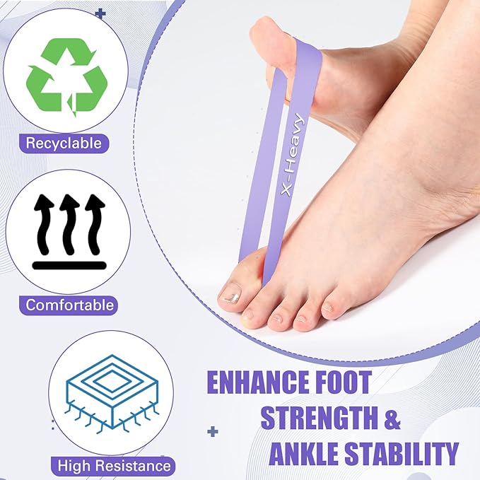 Set of 5 Toe Stretcher Bands for Bunions Correction Foot Big Toe Spacers Resistance Straightener Loop Bands with Carry Bag for Women Men Hallux Valgus Alignment Yoga Exercise (Pastel)