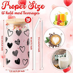 Sliner 2 Pcs Heart Glass Cups Iced Coffee Tumbler - Image 5