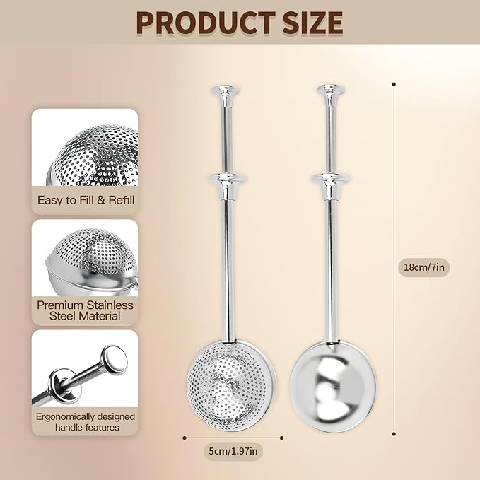 Flour Duster powder sugar shaker duster Stainless Steel Sugar Pick Up and Dust Flour Sifter Powder Sifter with Spring Handle for Baking
