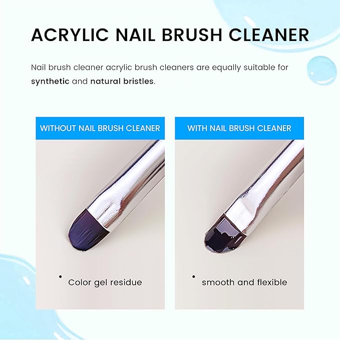 Nail Brush Cleaner 120ml Acrylic Brush Cleaner Efficient Nail Cleaner for Acrylic Nails Professional Brush Cleaner for acrylic Clean and Maintain Your Nail Brushes with Cleaning Solution
