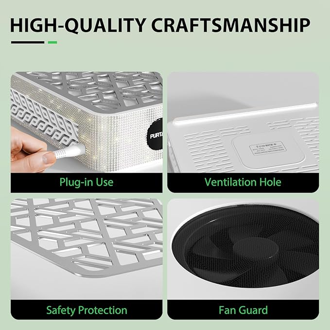 Nail Dust Collector, Powerful Vacuum Fan Vent Dust Collector Extractor Dust Suction Machine for Acrylic Nails Polishing, Nail Salon,Ab Diamond