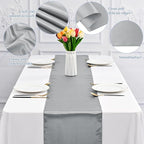 12 Pack Grey Satin Table Runner 12 x 108 Inch Long Premium Table Runners - Image 4