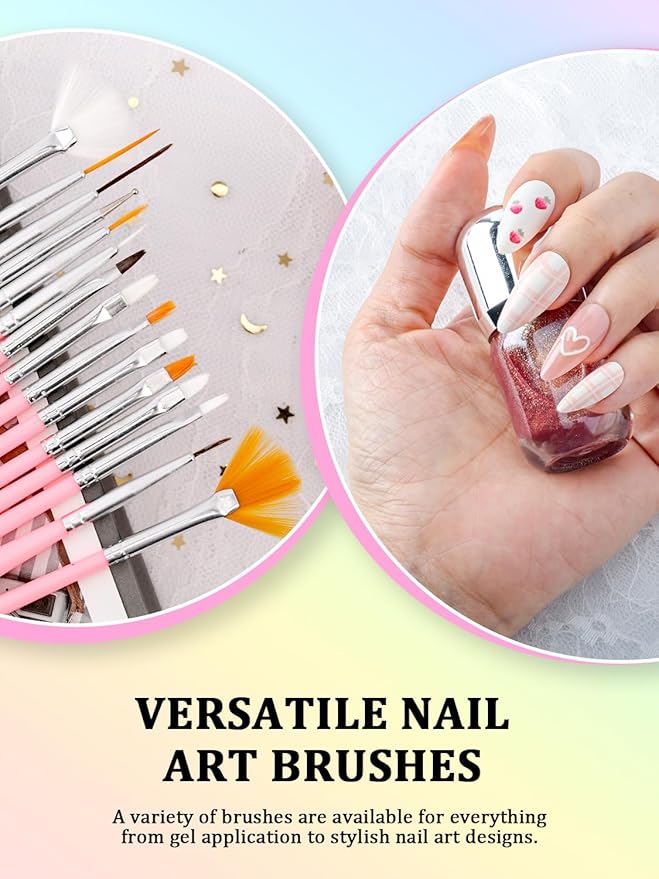 Nail Art Tools Set, Nail Stand for Press on Holder for Painting Nails, Nail Art Brushes, Liner Brushes, Nail Dotting Tool, Must Haves Design Tools for Nail Tech & Beginners Nail Art Supplies Kit
