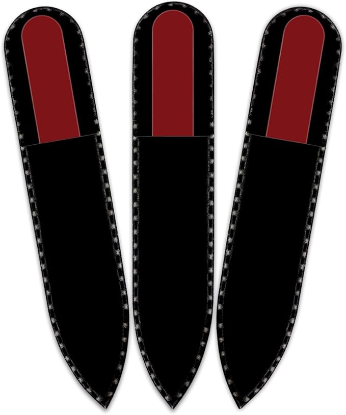 Color Crystal Nail File in Black Pouch - Small/Purse Size - Czech Tempered Glass - Handmade in Czech Republic
