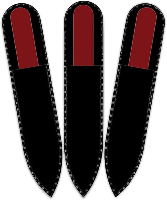 Color Crystal Nail File in Black Pouch - Small/Purse Size - Czech Tempered Glass - Handmade in Czech Republic