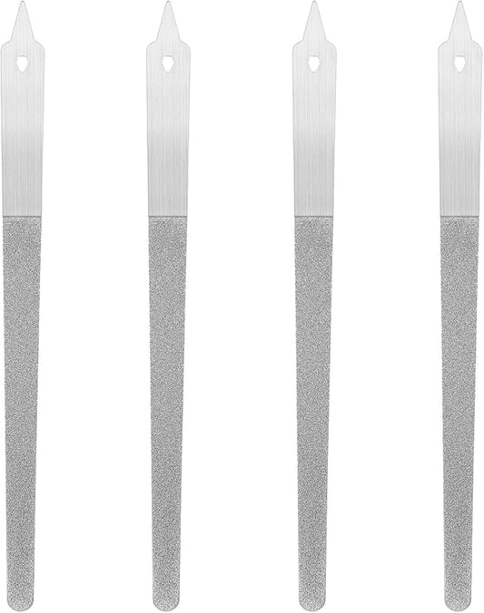 4 Pcs Diamond Deb Nail File, Professional Nail Files Metal Nails Dresser with Sharp, Non Slip Handle Double Sided Fingernail File for Manicure, Pedicure