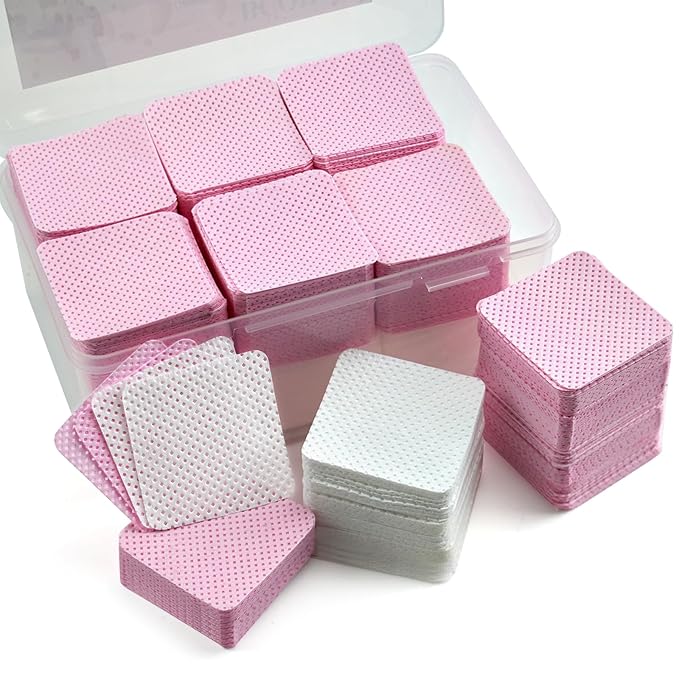 Pink Lint Free Nail Wipes- 2000PCS Super Absorbent Nail Polish Remover Pads- Disposable Lint Free Wipes for Nail Polish Removal, lash Extensions Application, Nail Care