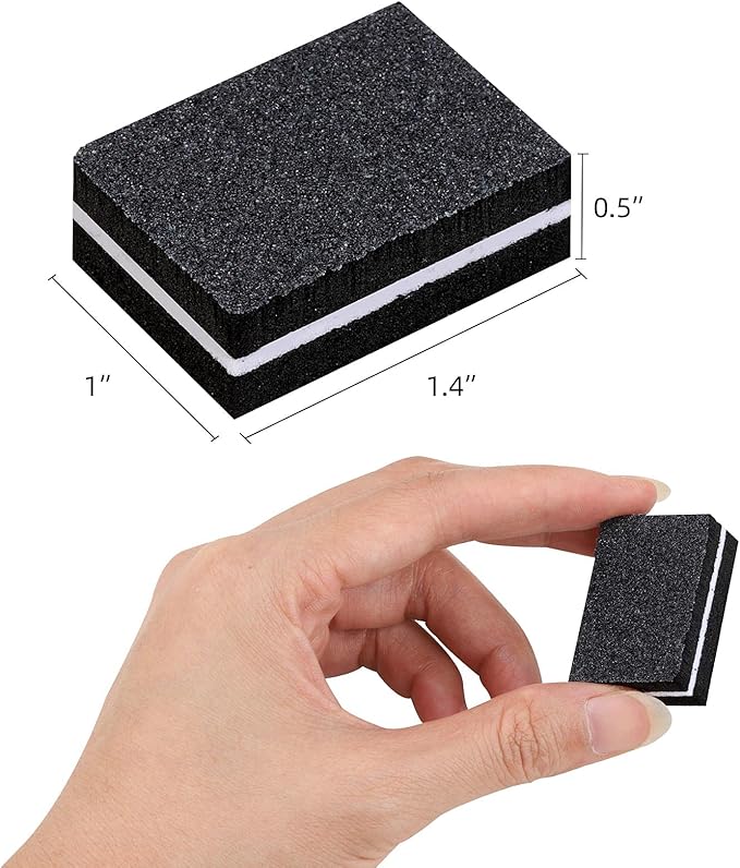 100 Pcs Mini Buffers for Nails 180/100 Grit Buffer for Acrylic Nails for Nail Care(Black)