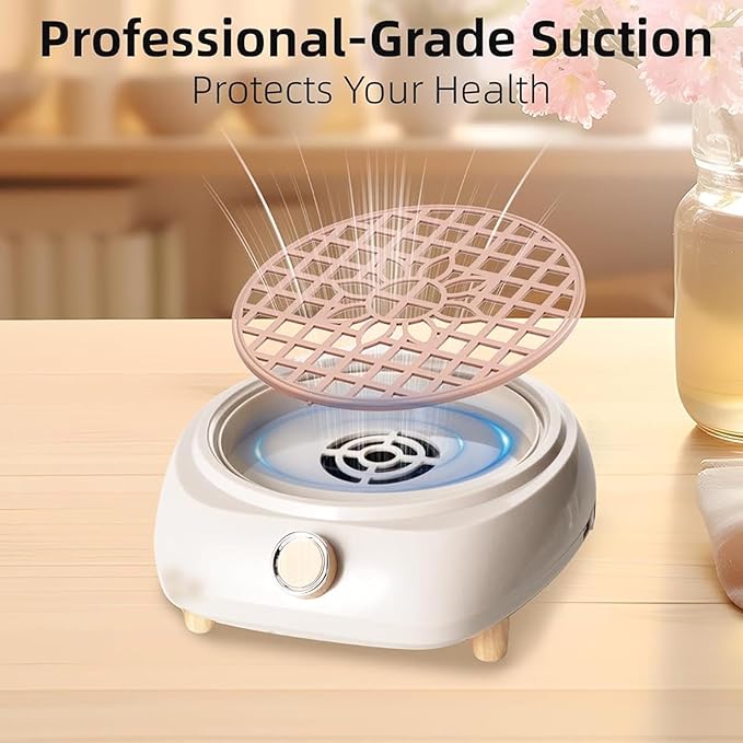 Nail Dust Collector, 5000 RPM Supplies Stuff with Reusable Filter for Acrylic Polishing,Salon and Home (US Plug)