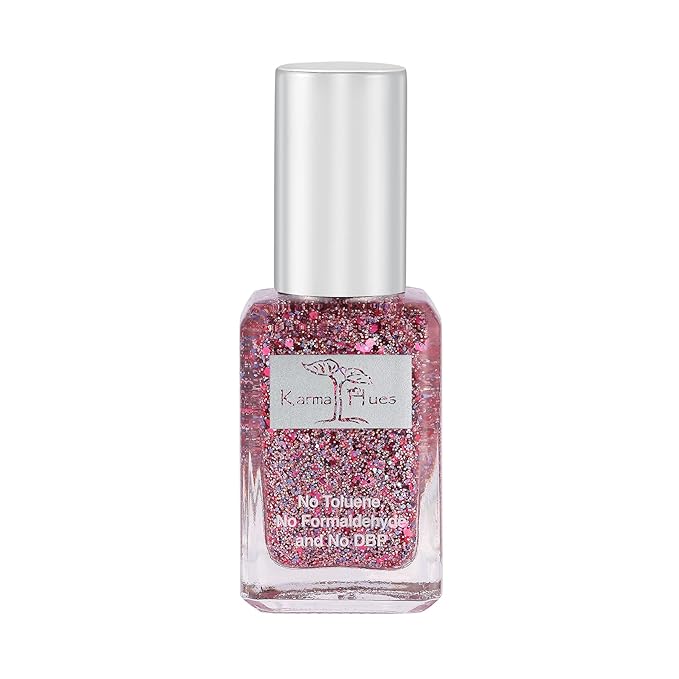 karma organic Natural Nail Polish, Vegan, and Cruelty-Free, No Toluene, No Formaldehyde, No DBP, and Free of TPHP, Bubbly Ro Who