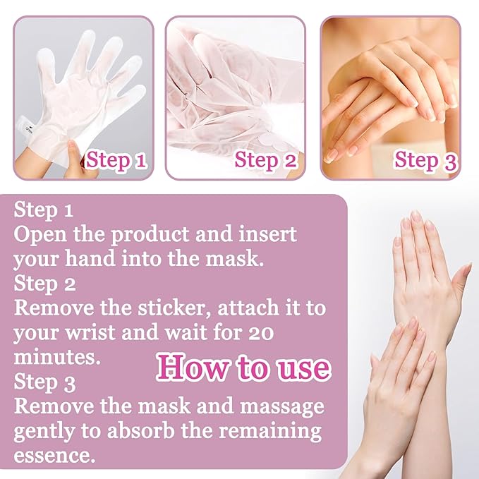 Hydrating Hand Masks, 6PCS Hand Mask Moisturizing Gloves for Men Women, Smooth Long Lasting Soft Exfoliating Hand Peeling Spa Mask Moisturizer Beauty Gift Set for Dry Cracked Rough Dull Hands（I)