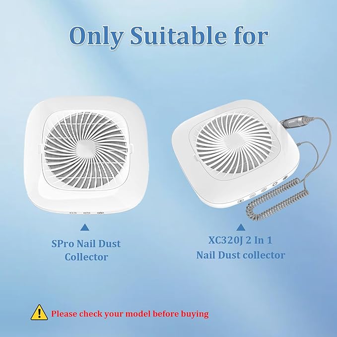 4 Pcs Nail Dust Vacuum Collector Replacement Filter Compatible with MelodySusie SProR/XC320J Reusable and Easy Clean for Salons Home Use Nail Art Tools