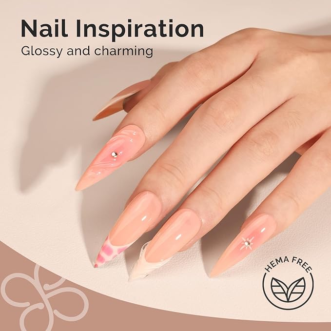 MelodySusie Hema Free Nude Pink Builder Nail Gel for Nails Thickening, 0.5 Fl Oz, Soak Off UV Extension Gel, Nail Art Design Salon DIY Manicure at Home for Women H1403