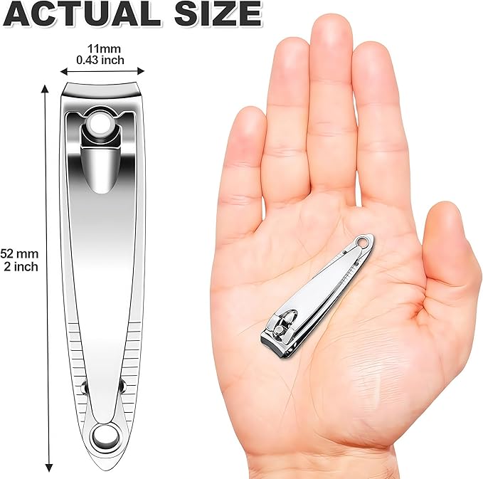 Nail Clippers with File in Bulk, 24-Pack Stainless Steel Nail Trimming for Toenail & Fingernail, Nail Clipper Gifts for Men Women Adults Homeless Care Supplies (Silver)