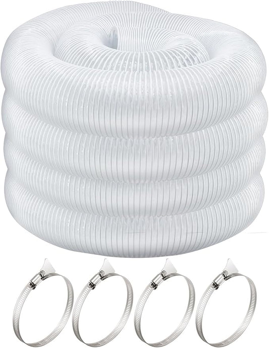 JUYO VONSAN 6 inch Dust Collection Hose 33ft 6” Heavy Duty Clear PVC Debris Flex Dust Collector Hose (6'' X 33ft)