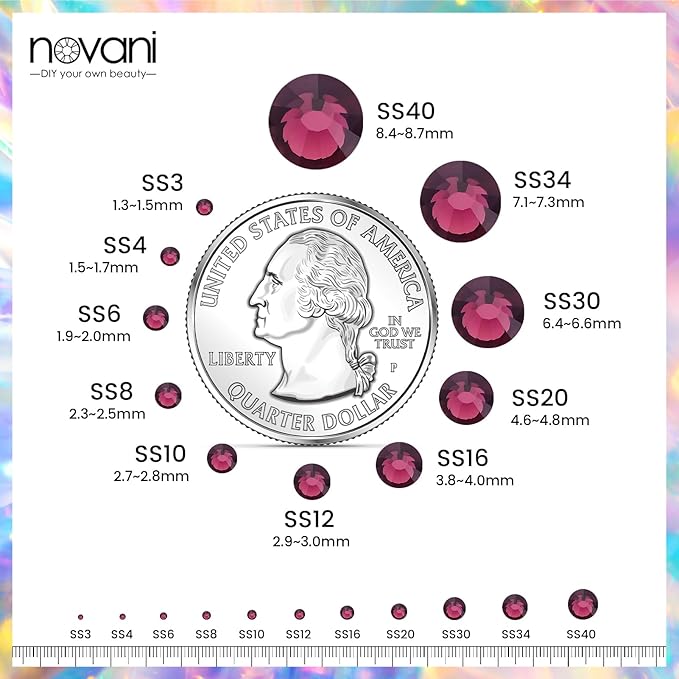 SS12 Non Hotfix Flatback Glass Nail Gems Crystals for Crafts, Makeup Bags, Shoes & DIY Decoration (1440pcs, Amethyst)