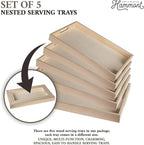 Wood Serving Tray Set with Handles - Image 6