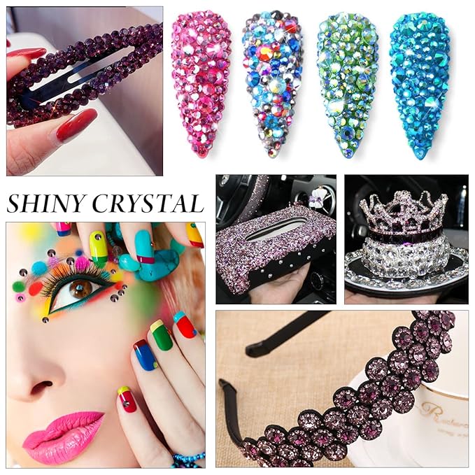 SS20 Non Hotfix Flatback Rhinestones - 1440pcs Glass Nail Gems Crystals for Makeup Bags, Shoes & DIY Decoration - Amethyst
