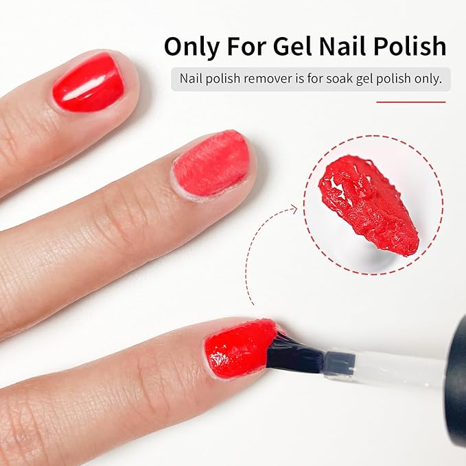 2 Bottles of 10ml Nail Gel Quick Remover, Professional Nail Gel Remover, Removes Quickly and Easily in 3-5 Minutes, No Need to Soak or Wrap the Gel Remover
