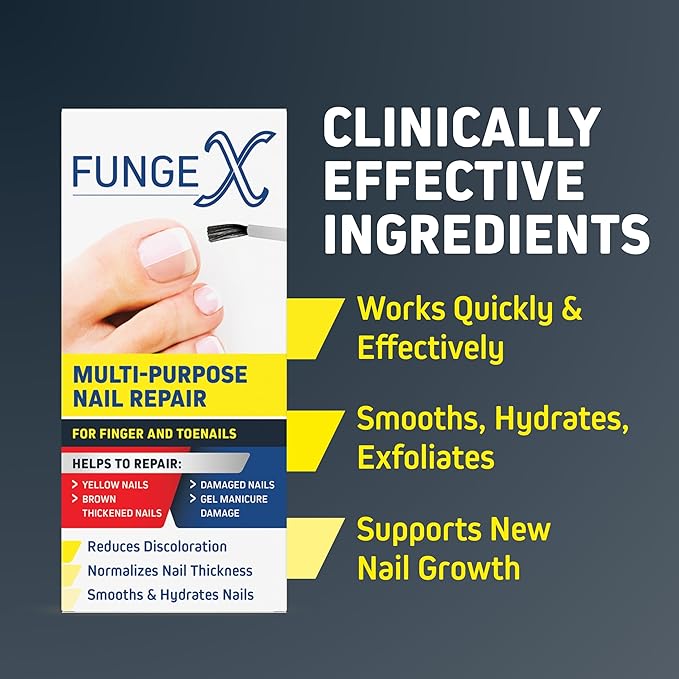 Multi Purpose Nail Repair Brush - Finger & Toenails - Reduces Discoloration & Normalizes Nail Thickness