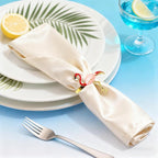 Tropical Flamingo Napkin Rings Set of 12 Gold Pink Bird Napkin Holders - Image 7