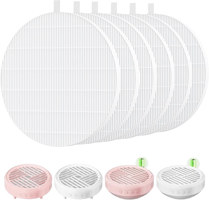 6 Pack HPro Nail Dust Collector Replacement Filter Compatible with MelodySusie Nail Dust Collectors, Models HPro/SProR, Attach 99% of Nail Dust, Reusable and Easy to Clean Nail Tool, White