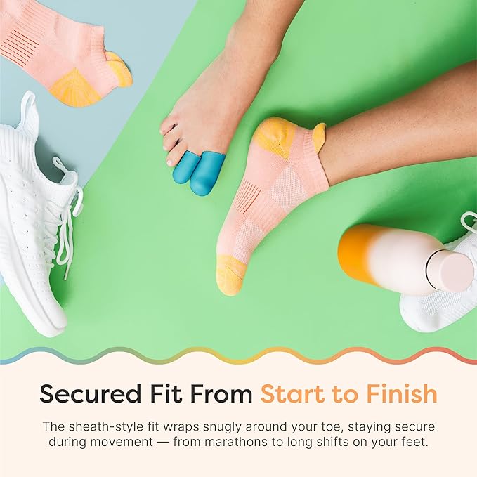 ZenToes 6 Pack Gel Toe Cap and Protector - Cushions and Protects to Provide Relief from Missing or Ingrown Toenails, Corns, Blisters, Hammer Toes (Variety, Tidal)
