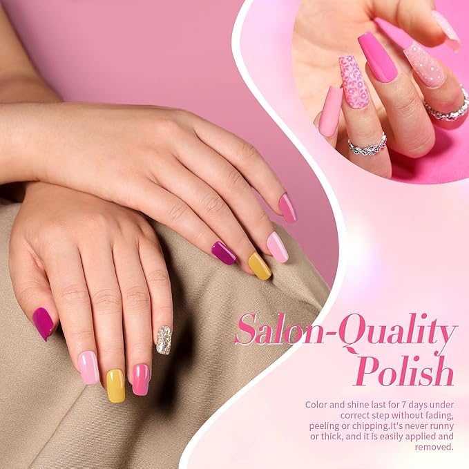 Born Pretty Fall Nail Polish Set, 15 Colors Christmas Quick Dry Nail Polish Kit Brown Caramel Red Green Silver Gold Glitter Color Changing Orange Nail Lacquer Glossy Fingernail Polish Manicure Set