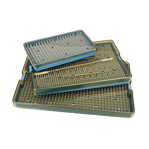 EustomA Autoclavable Instruments Sterilization Tray Case Plastic with Silicone Mat Storage Box S/M/L Size for Instruments/Tools (S)