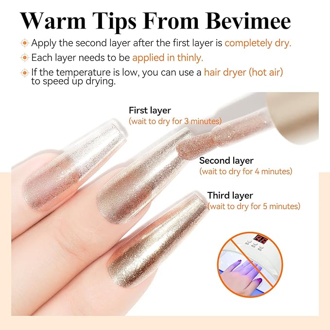 Glitter Nail Polish Quick Dry 12ML, Shimmer Champagne Gold Glitter Nail Polish Sparkly Shine nail polish Holographic Varnish Nail Lacquer Natural Nail Art for Beginner-1PC