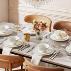 24Pc Bone China Dinnerware Set & 40Pc Flatware Combo Set - Image 7