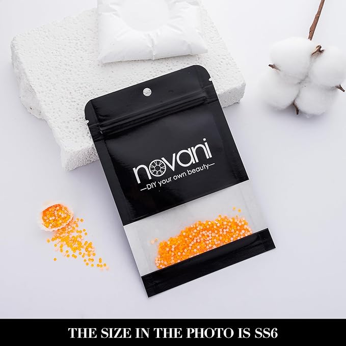 Novani 3000 Pieces Flatback Rhinestones Glass Round Gems Neon-Orange Crystals for Nail Art DIY Crafts Clothes Shoes,SS6,1.9-2.0mm