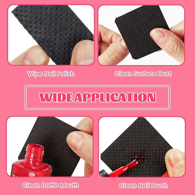 MAYEEN Lint Free Nail Wipes 400PCS Non-Woven Fabric Nail Polish Remover Wipes No Lint Nail Wipe for Gel Nails Eyelash Extensions Glue Cleaning Pad Nail Supplies
