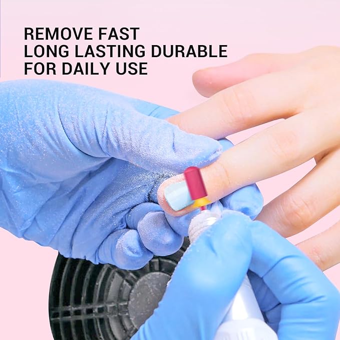 MelodySusie Safety Nail Drill Bits, 3/32'' Smooth Round Top Large Barrel Carbide Bits, Suitable for Manicure Pedicure Cuticle Gel Polishing, Beginners Bits, Pink Blossom, Series Bit-S, XF