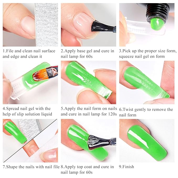 MEET ACROSS Poly Nail Gel 10Pcs Nail Extension Gel Set and Nail Extension Starter Kit for Beginners Nail Art DIY Home Gifts for Women (SET-11, 10pcs)