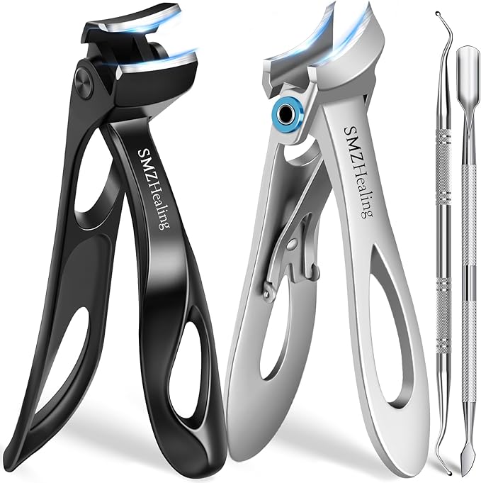 Toenail Clippers for Seniors Thick Toenails, Stocking Stuffers for Men 2025 Heavy Duty Large Toe Nail Clippers, Slanted Curved Blade Ingrown Toenail Clippers
