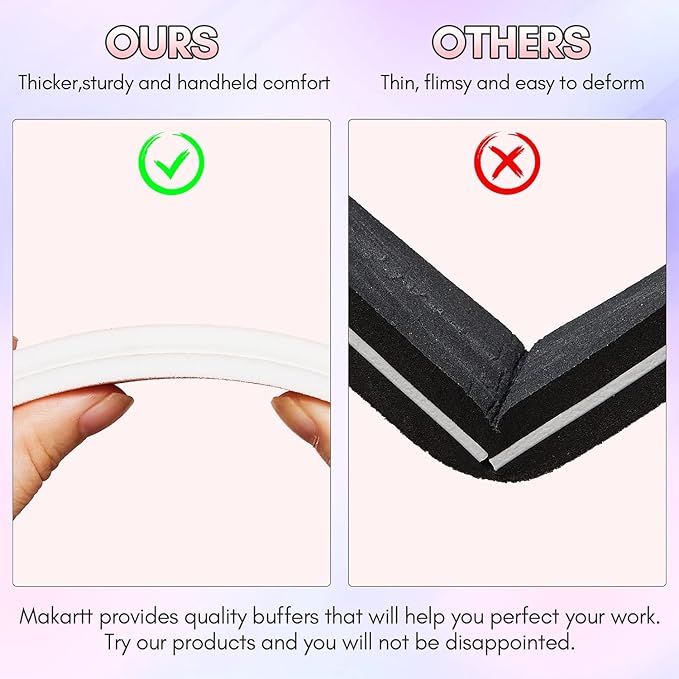 Makartt Nail Buffer Block, 100/180 Grit Sponge Nail Files, 10pcs Double Sides Pink Nails Sanding Filer for Acrylic Gel, Professional Manicure Art Buffering Kit for DIY Salon Use