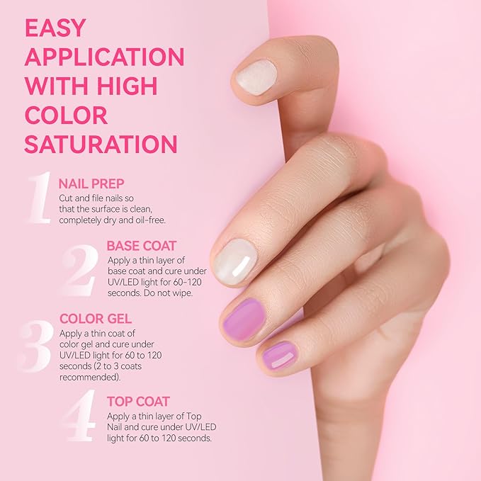 phoenixy 40 PCS Gel Nail Polish Kit, 36 Colors Gel Nail Polish Set with Base Top Coat Pink Blue Red at Home Nail Kit Gifts for Women