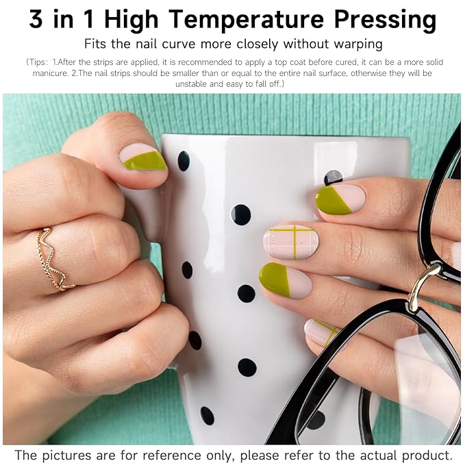 Semi Cured Gel Nail Strips, Road Wilderness | 28 pcs Gel Nail Strips Work with Any UV Lamp, Salon Quality UV Nails Stickers, Easy to Apply for Home Nails DIY