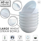 6 Wheat Straw White Bowl 60 OZ - Image 2