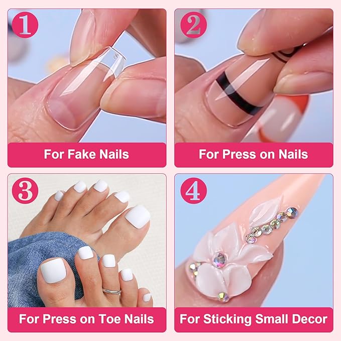 Makartt Super Strong Nail Glue for Acrylic Nails: 7ML 3 Pcs Brush on Nail Glue for Nail Tips Press On Nails Ultra Quick,Long Lasting,Easy to Use False Nail Glue for Glue on Nails Fake Nails DIY Nails
