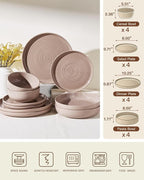 Stoneware Dinnerware Sets with Pasta Bowls, Service - Image 7