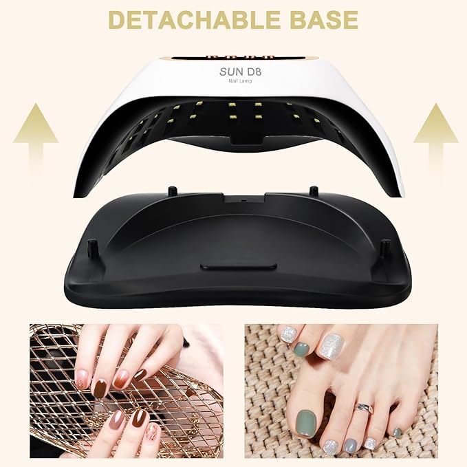 Wisdompark 268W UV LED Nail Lamp, Nail Dryer for Gel Polish, 4 Timers Curing Lamp Professional Nail Light, 66Pcs Uv Beads and Automatic Sensor (Gold)